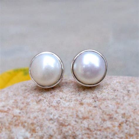 etsy pearl stud earrings|pearl stud earrings sterling silver.